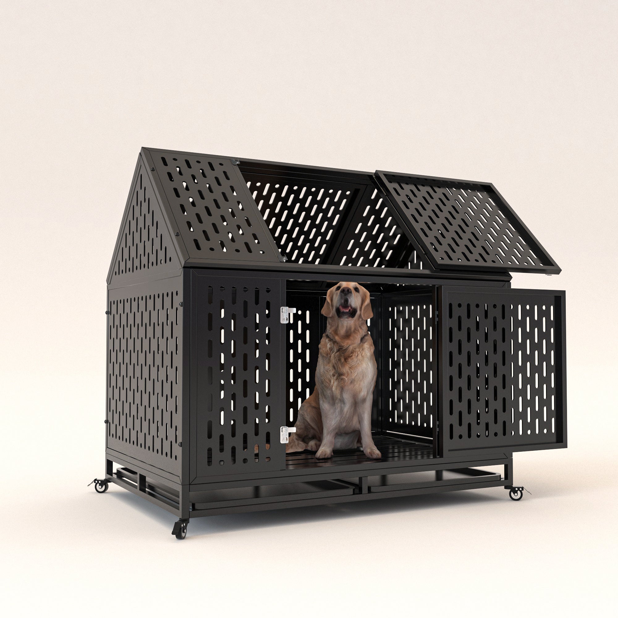 45-inch Heavy Duty Dog Crate for Large Breeds - Durable Pet Kennel